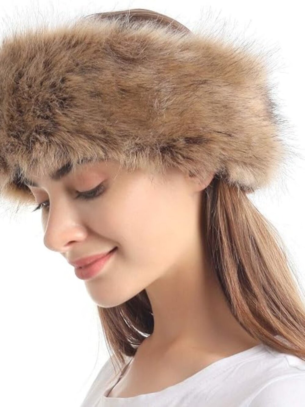 LA CARRIE Faux Fur Headband with Stretch Women's Winter Earwarmer Earmuff - Picture 4 of 7